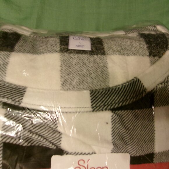 Sleep Chic 2-Piece Pajama Top Bottom Set Size Large Black Buffalo Plaid NEW NWT - Picture 3 of 7